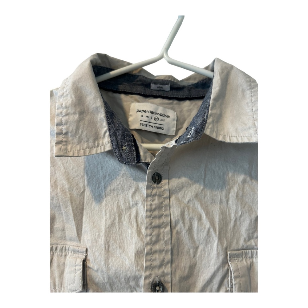 Paper denim and cloth button down shirt